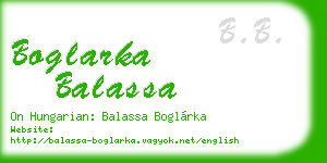 boglarka balassa business card